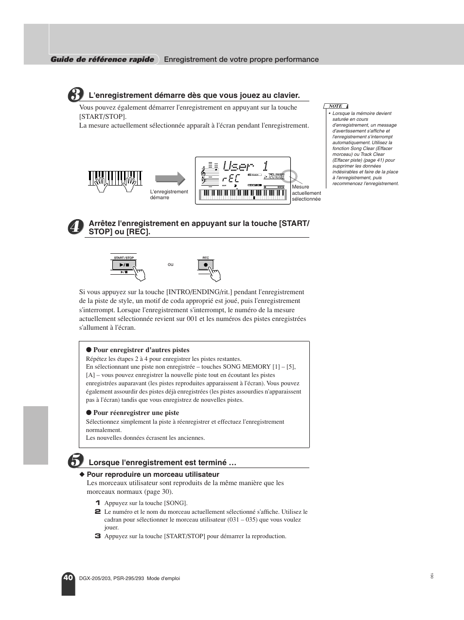 User 1 | Yamaha PORTATONE PSR-295 User Manual | Page 40 / 98