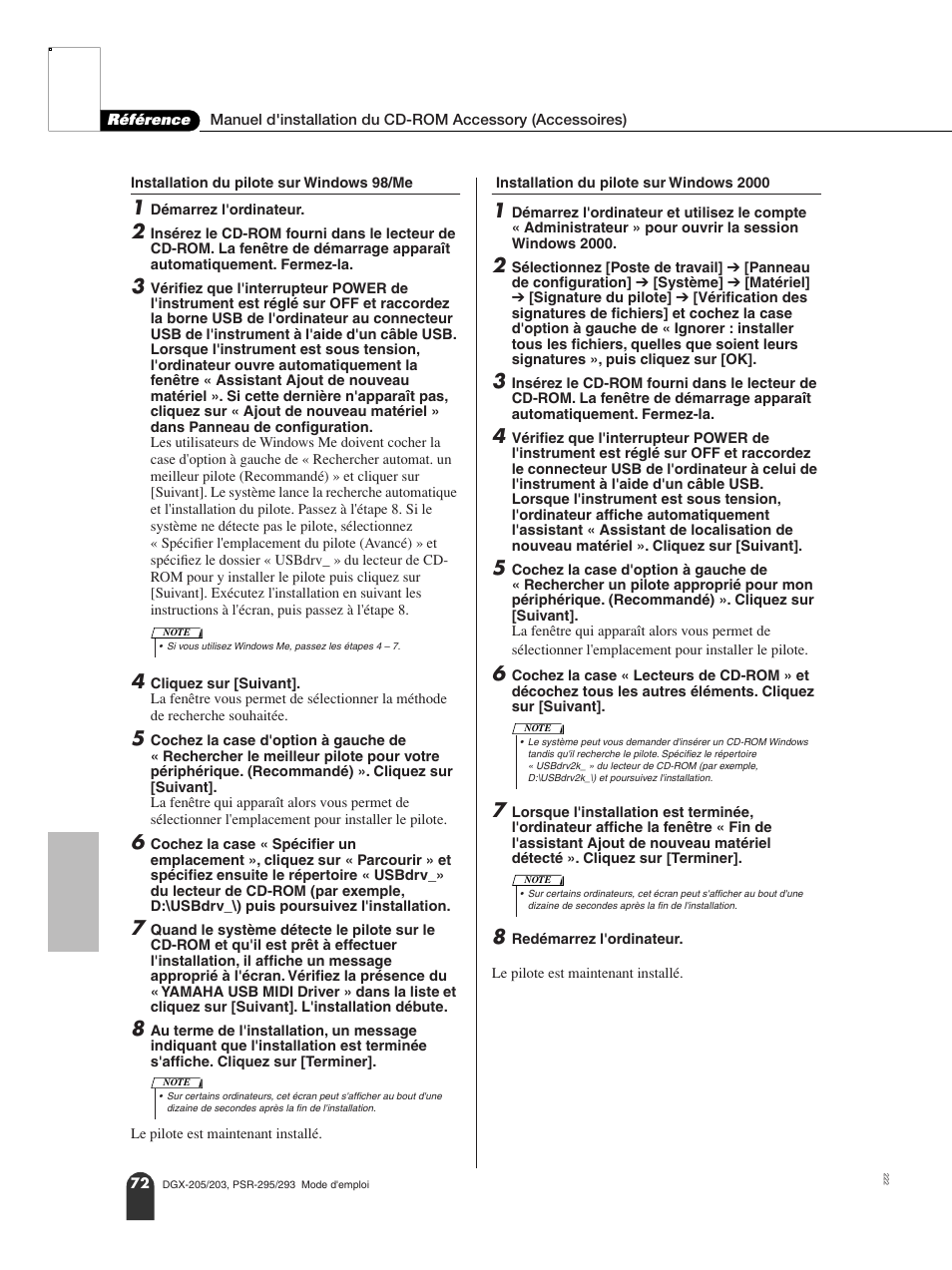 Yamaha PORTATONE PSR-295 User Manual | Page 72 / 98