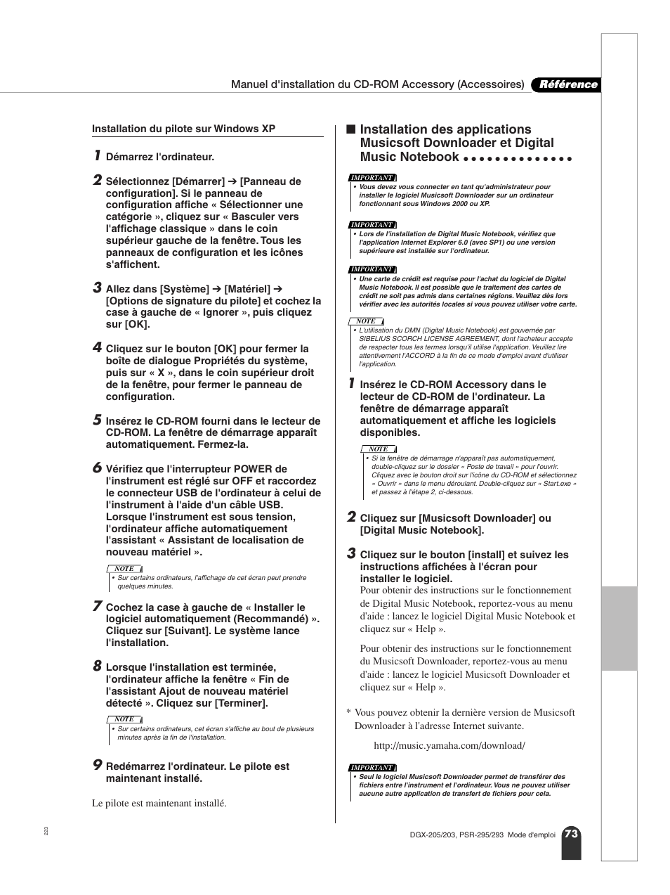 Yamaha PORTATONE PSR-295 User Manual | Page 73 / 98