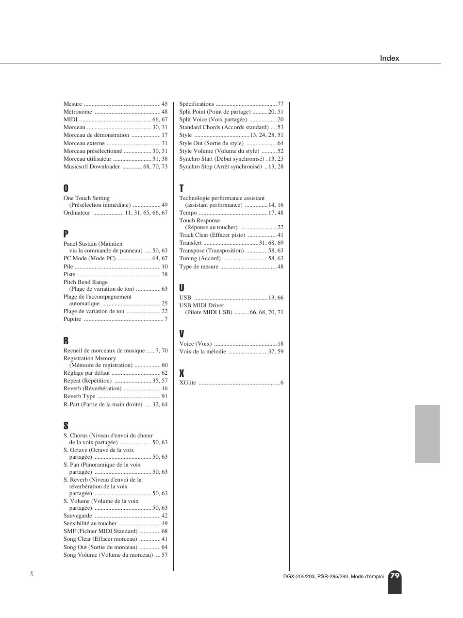 Yamaha PORTATONE PSR-295 User Manual | Page 79 / 98