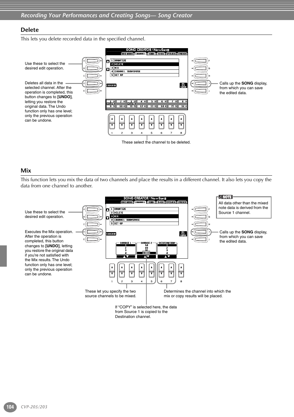 Delete | Yamaha 205M  EN User Manual | Page 104 / 170