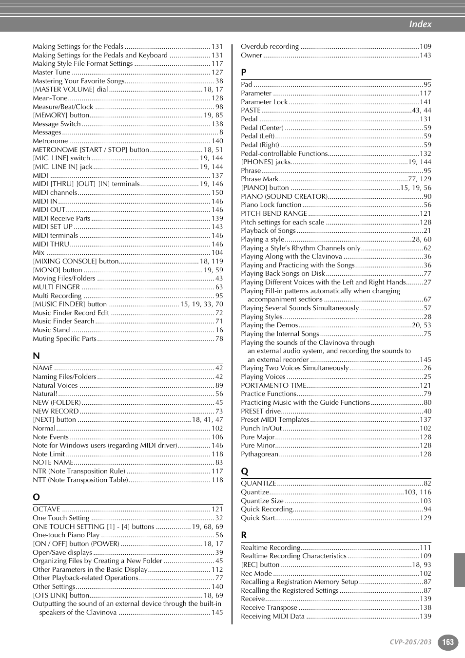 Yamaha 205M  EN User Manual | Page 163 / 170