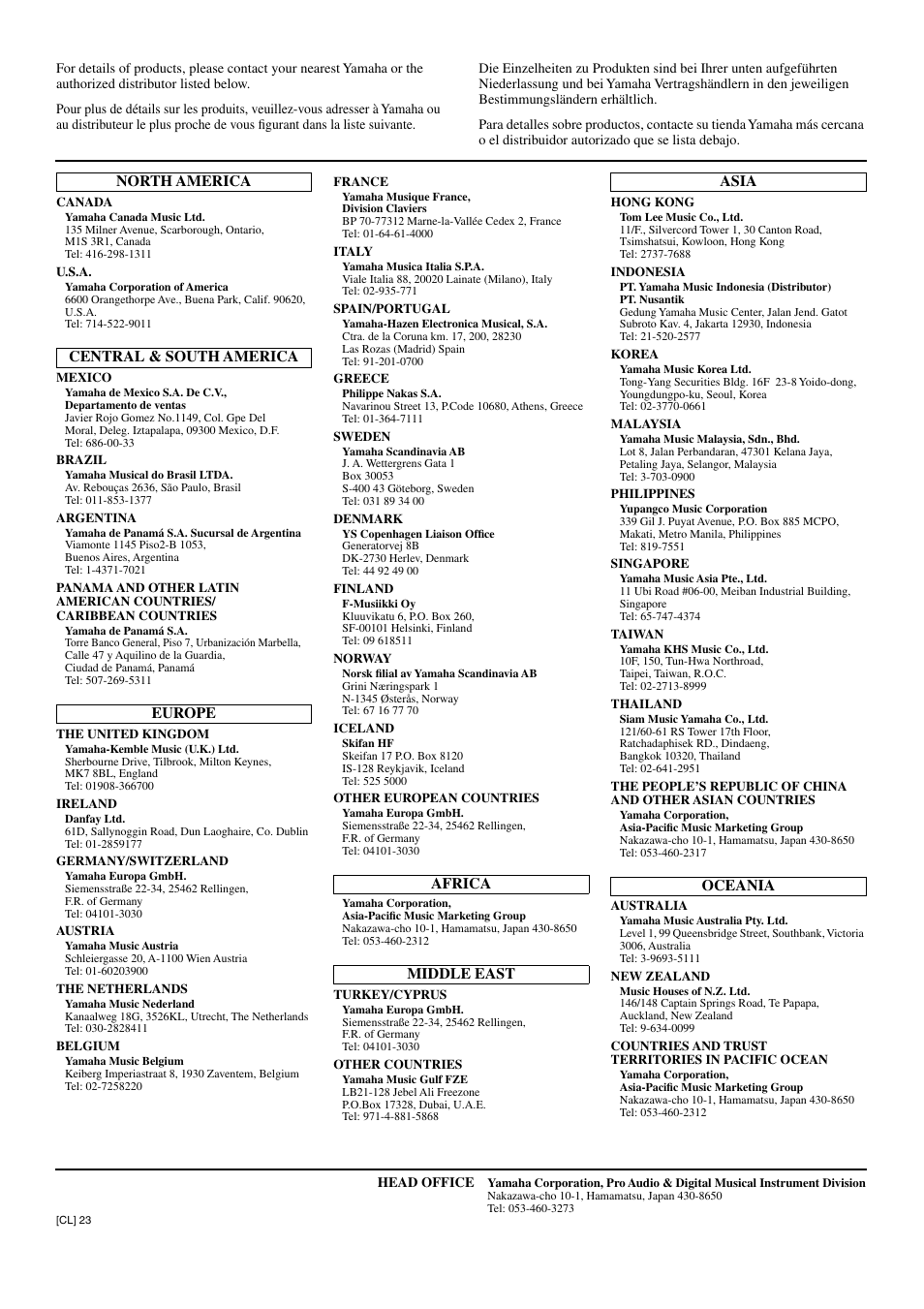 Yamaha 205M  EN User Manual | Page 169 / 170