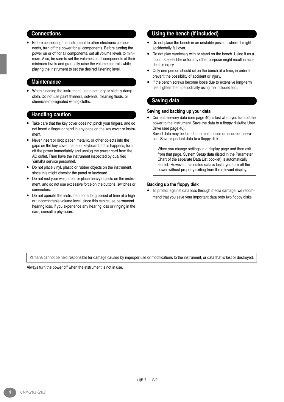 Yamaha 205M  EN User Manual | Page 4 / 170