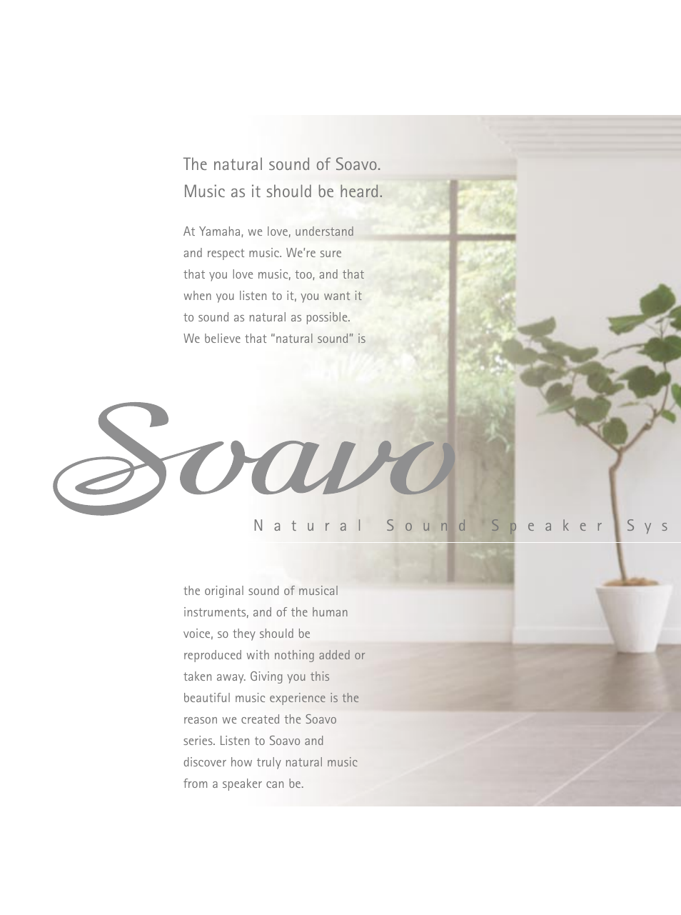Yamaha Soava Natural Sound Speaker System User Manual | Page 2 / 20