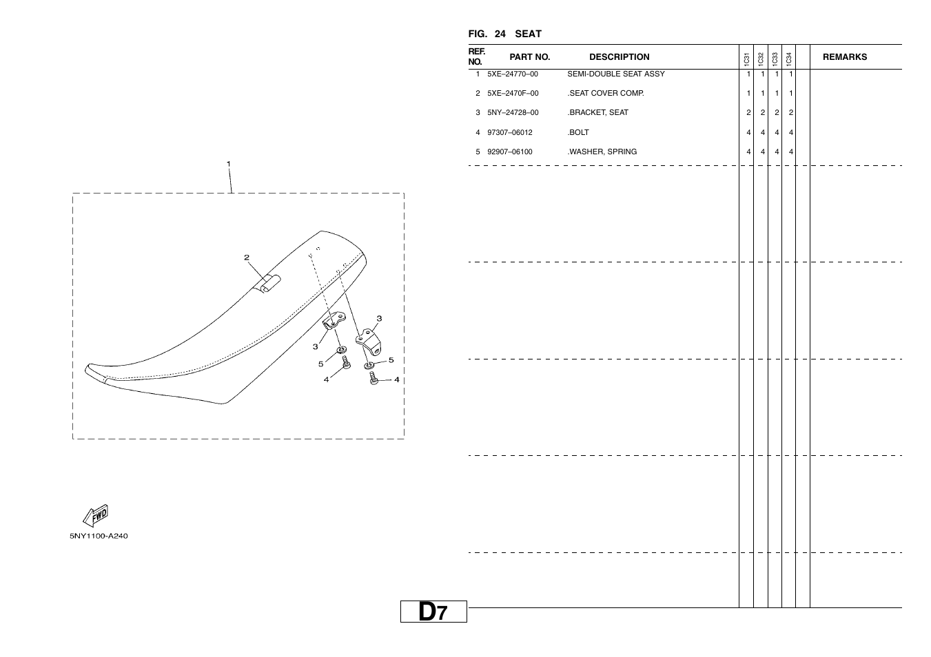 Seat | Yamaha YZ125T1 User Manual | Page 41 / 58