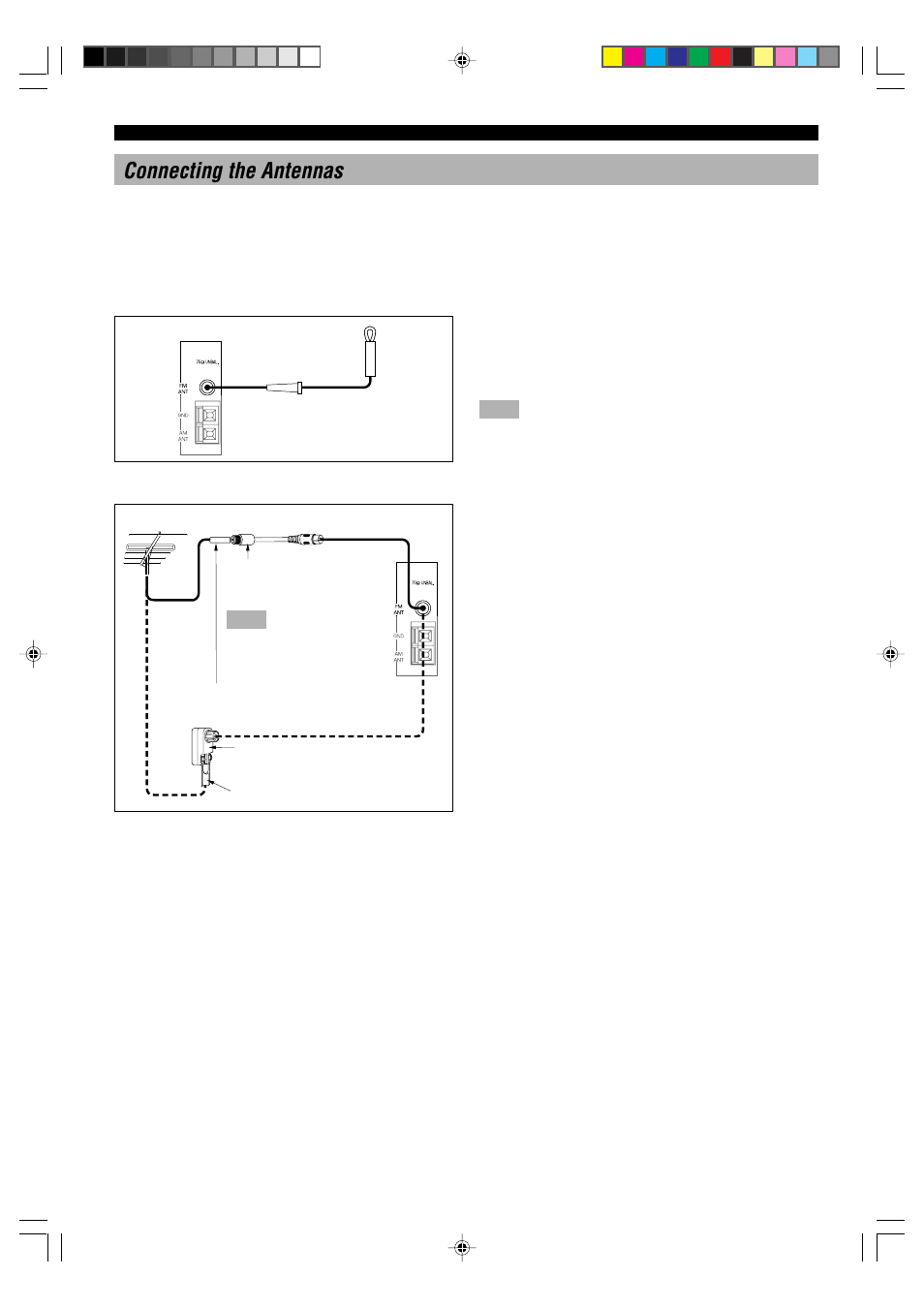 10 connecting the antennas, Indoor fm antenna (included), Outdoor fm antenna | Yamaha HTR-5240 User Manual | Page 14 / 63