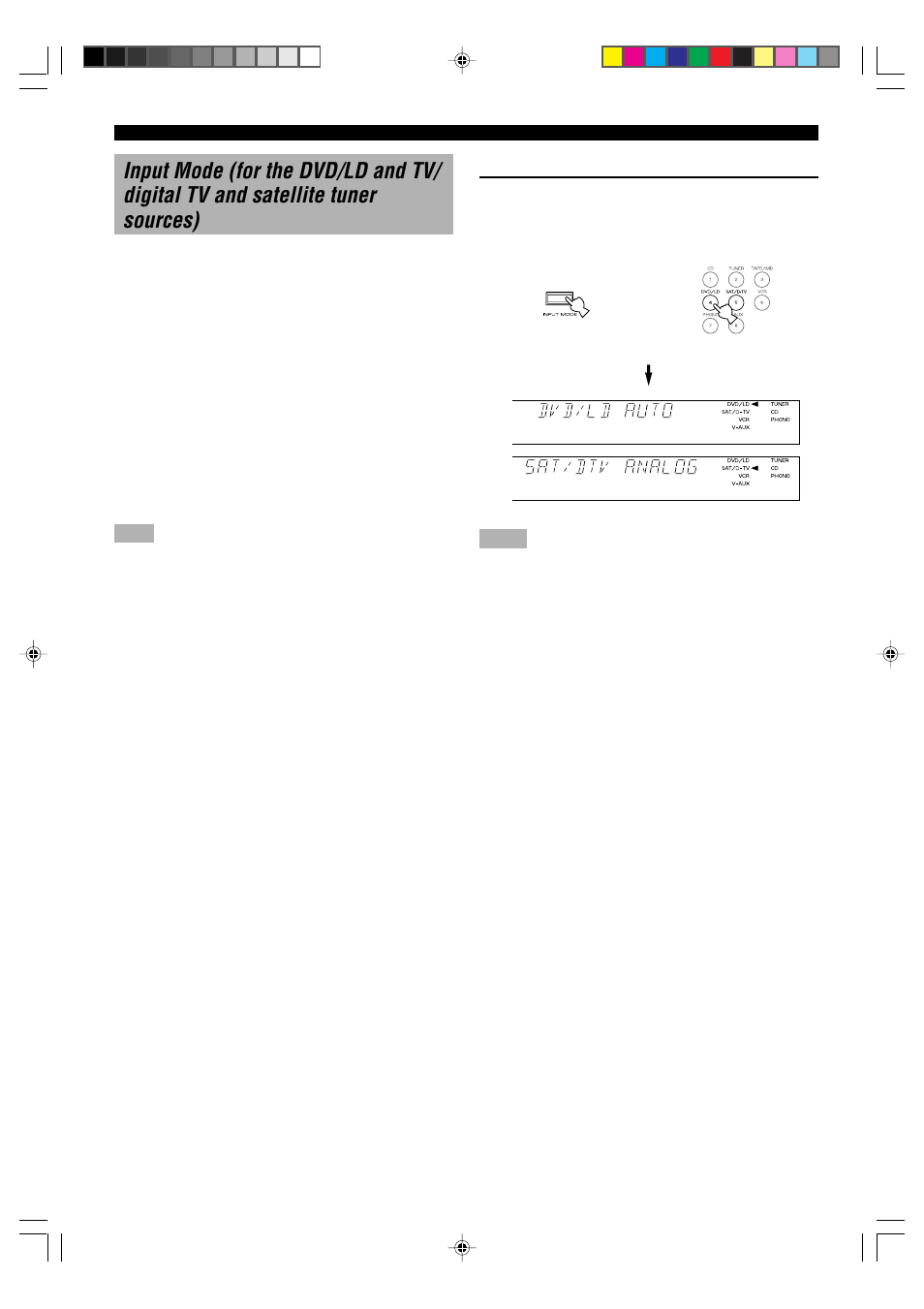 Auto, Analog, Switching the input mode | Yamaha HTR-5240 User Manual | Page 26 / 63