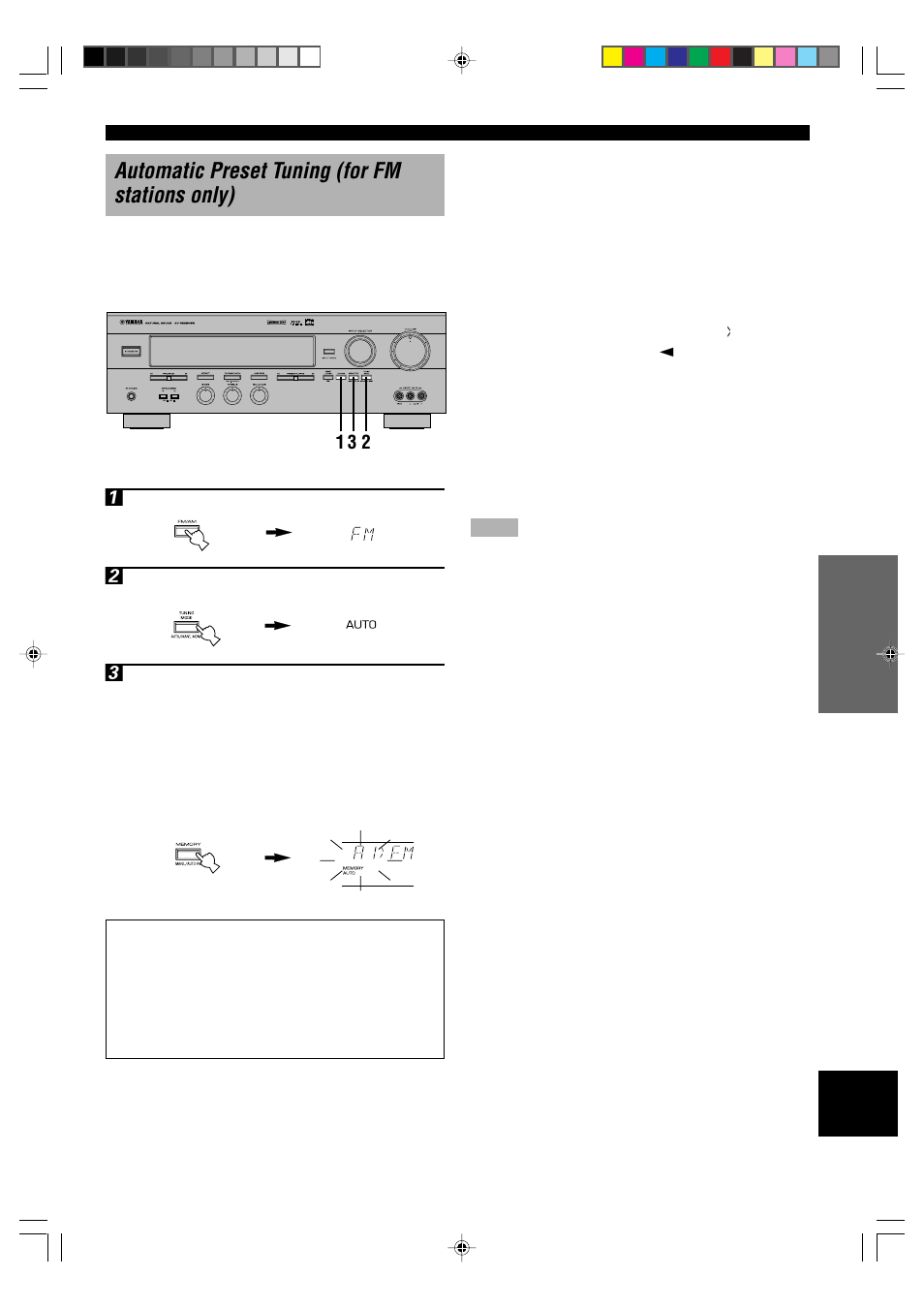 Automatic preset tuning (for fm stations only), 21 3 ■ automatic preset tuning options, When automatic preset tuning is completed | Yamaha HTR-5240 User Manual | Page 33 / 63