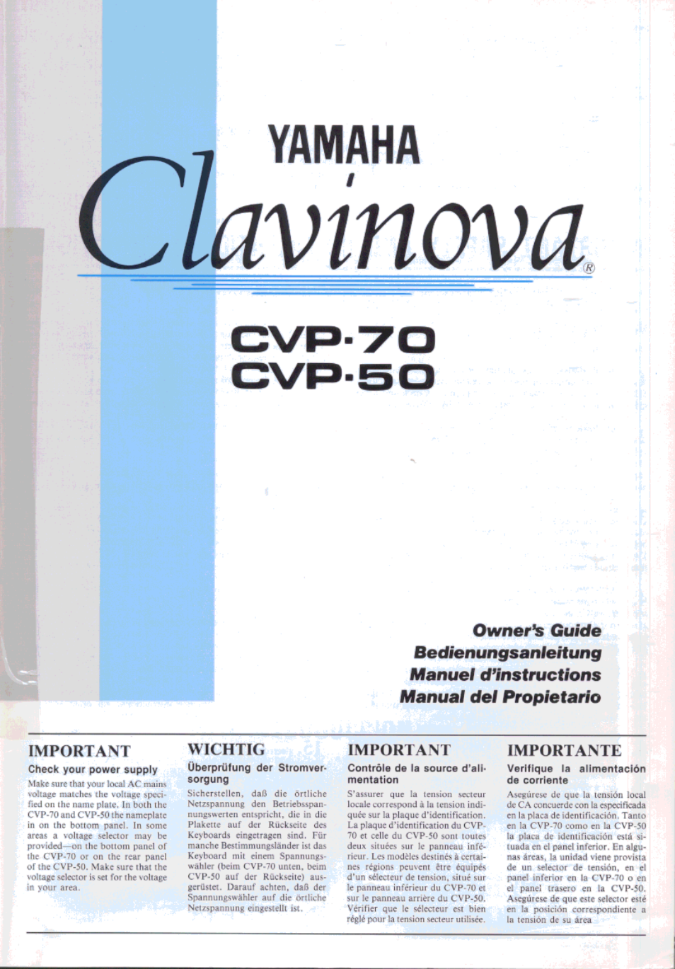 Yamaha Clavinova CVP-70 User Manual | 40 pages