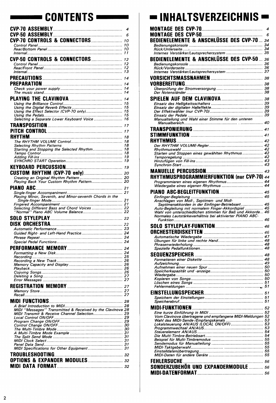 Yamaha Clavinova CVP-70 User Manual | Page 4 / 40