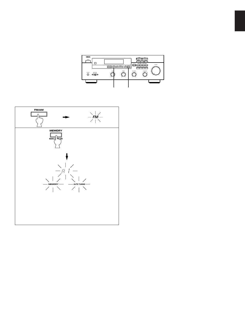 Automatic preset tuning, English to store stations | Yamaha R-302 User Manual | Page 17 / 23