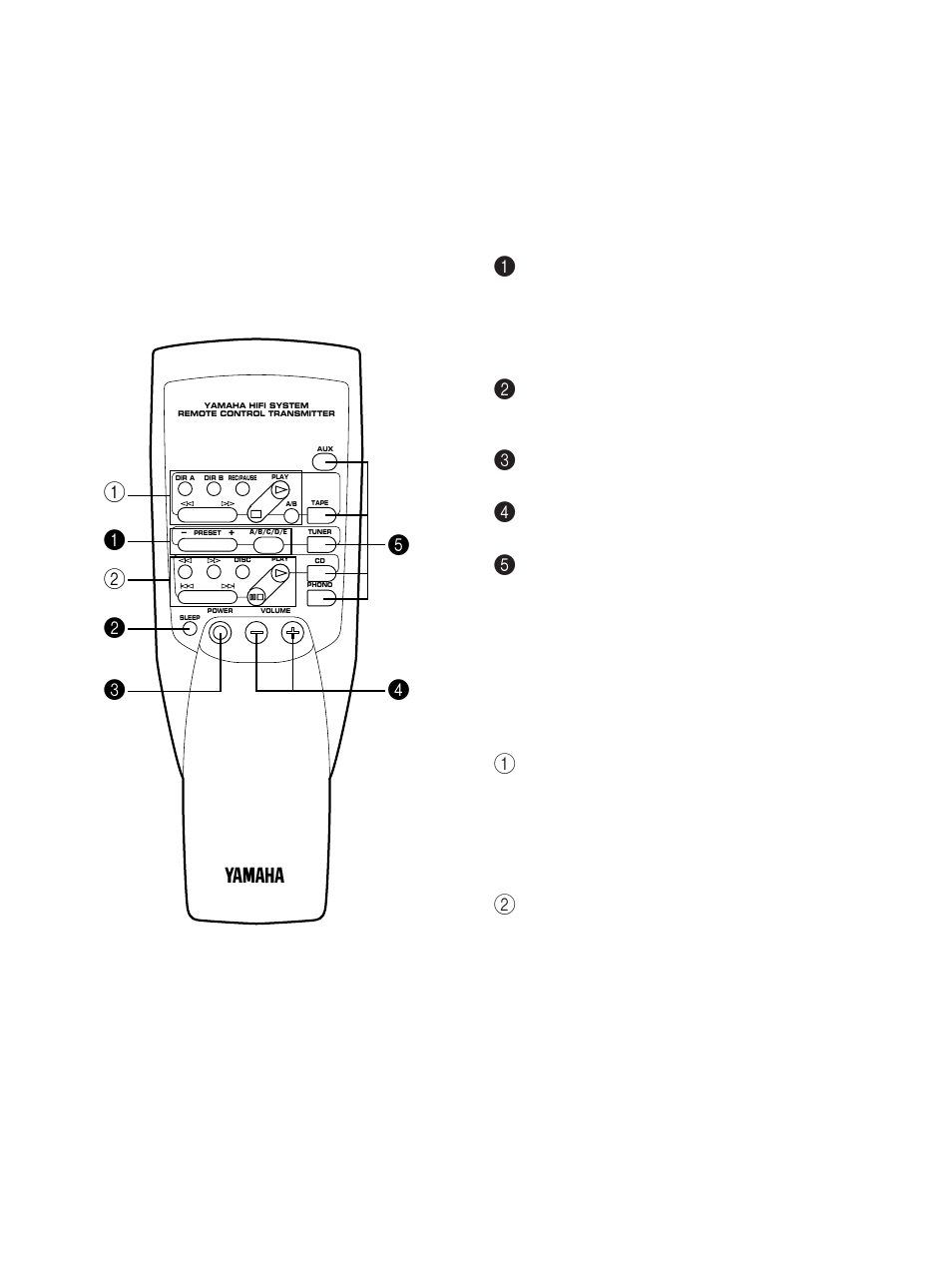 8remote control transmitter, For control of this unit 1, For other component control | Yamaha R-302 User Manual | Page 8 / 23