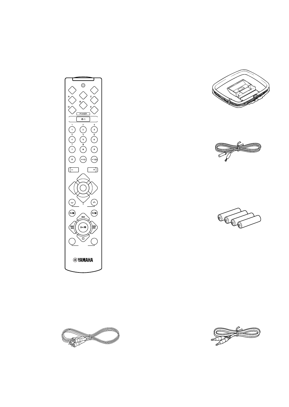 Supplied accessories, Accessoires fournis | Yamaha RX-E100 User Manual | Page 4 / 30