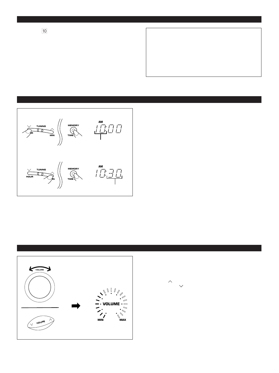 Turning the power on/off to this system, Setting the clock, Volume control | Yamaha GX-3 User Manual | Page 14 / 44