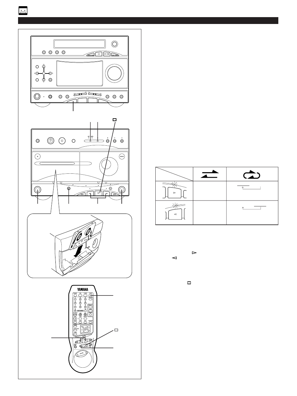 Tape a or tape b playback, E-18, Tape deck operation | Direct operation, Press the tape input selector button | Yamaha GX-3 User Manual | Page 24 / 44