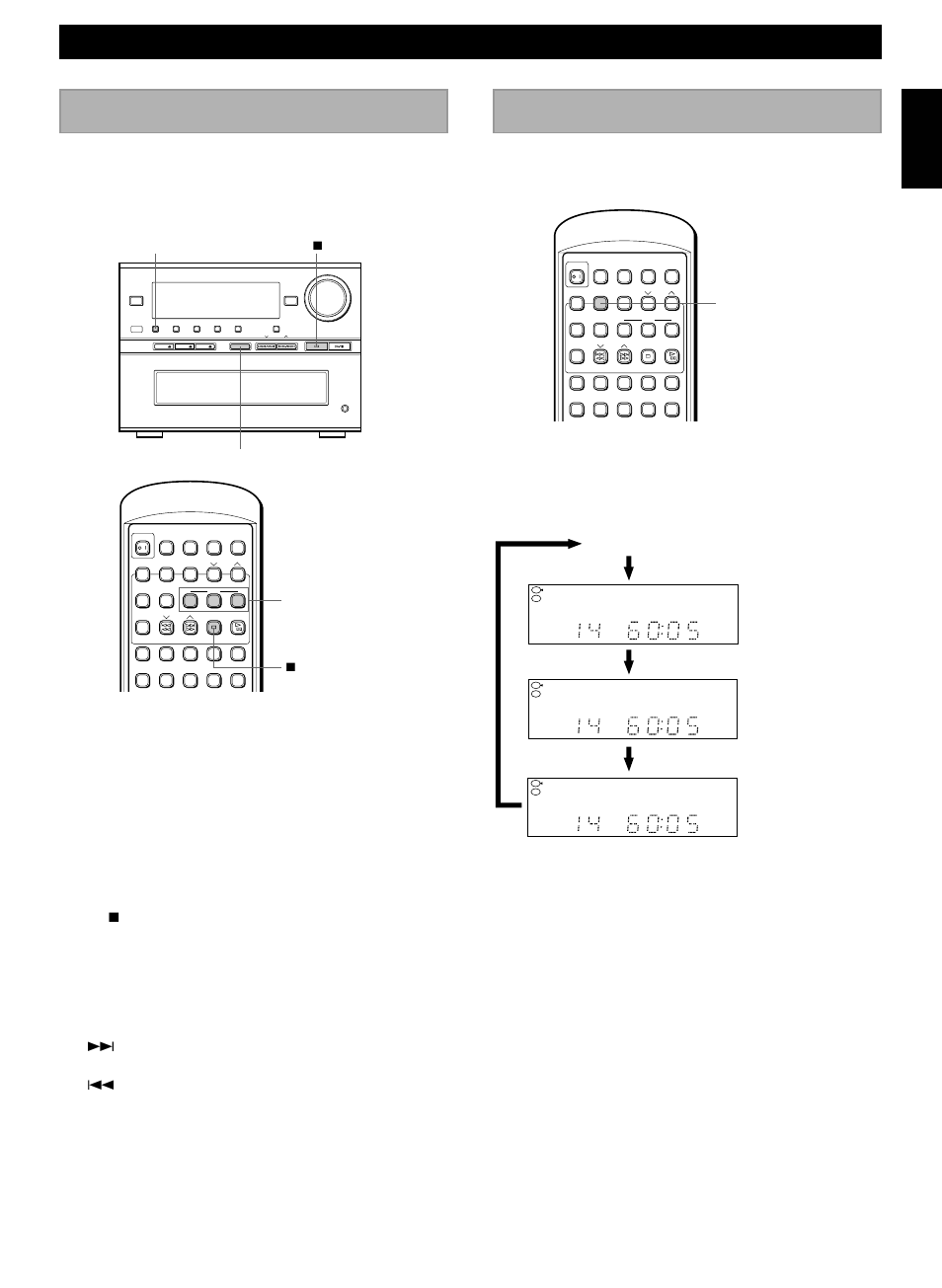 Random-sequence play, Repeat play, E-11 | English 1, Repeat 1, Repeat 1 disc, The current track is played repeatedly, Disc 1 – 3 7 7 disc select random, Repeat 1 repeat 1 disc, Repeat all disc rep | Yamaha CRX-M5 User Manual | Page 17 / 35