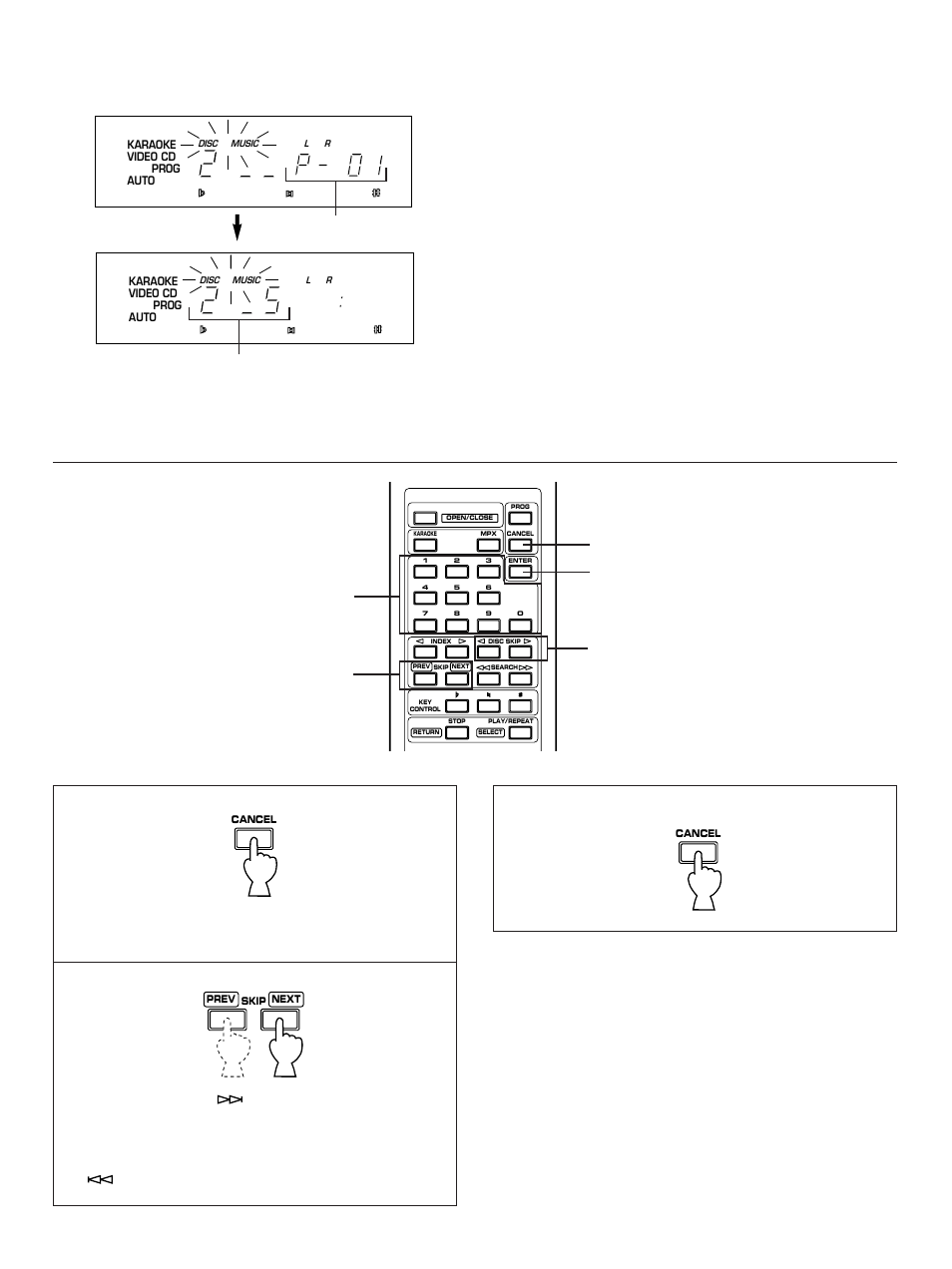 Display information during programming, Numeric buttons enter disc skip | Yamaha VCD-100K User Manual | Page 14 / 21