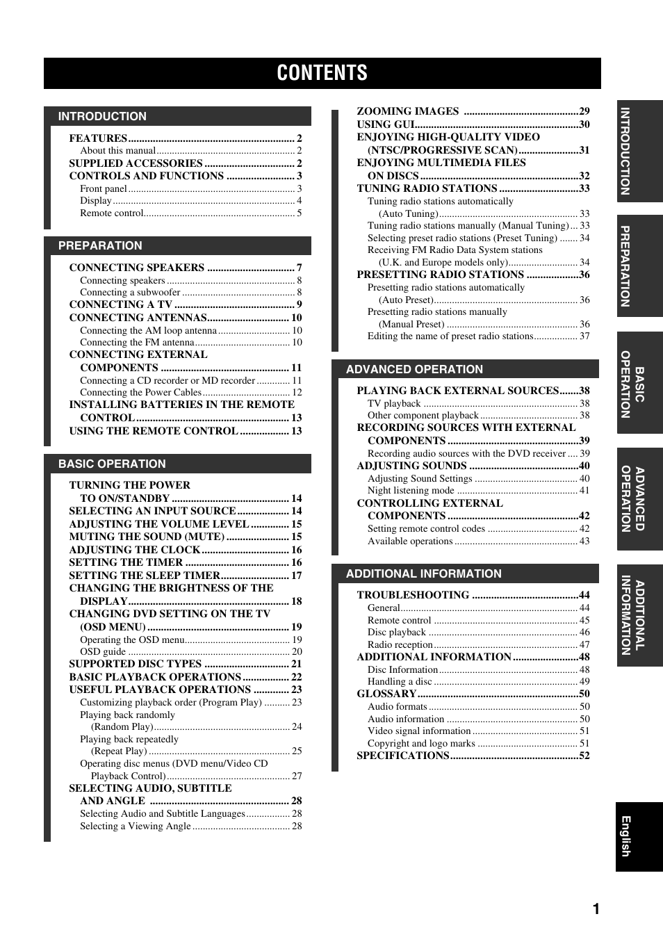 Yamaha RDX-E700 User Manual | Page 3 / 57