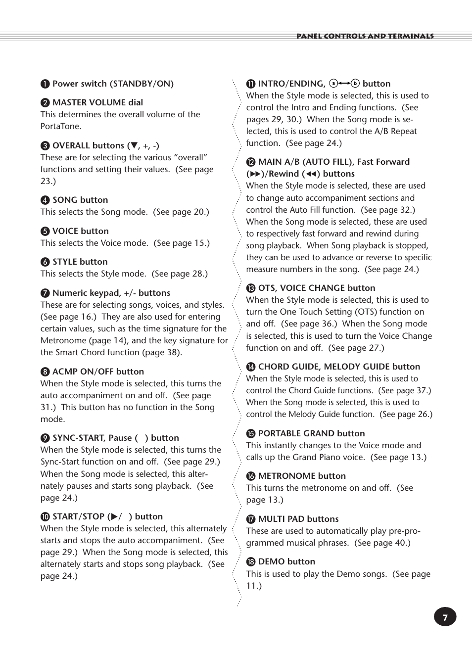 Yamaha PORTATONE PSR-140 User Manual | Page 7 / 52