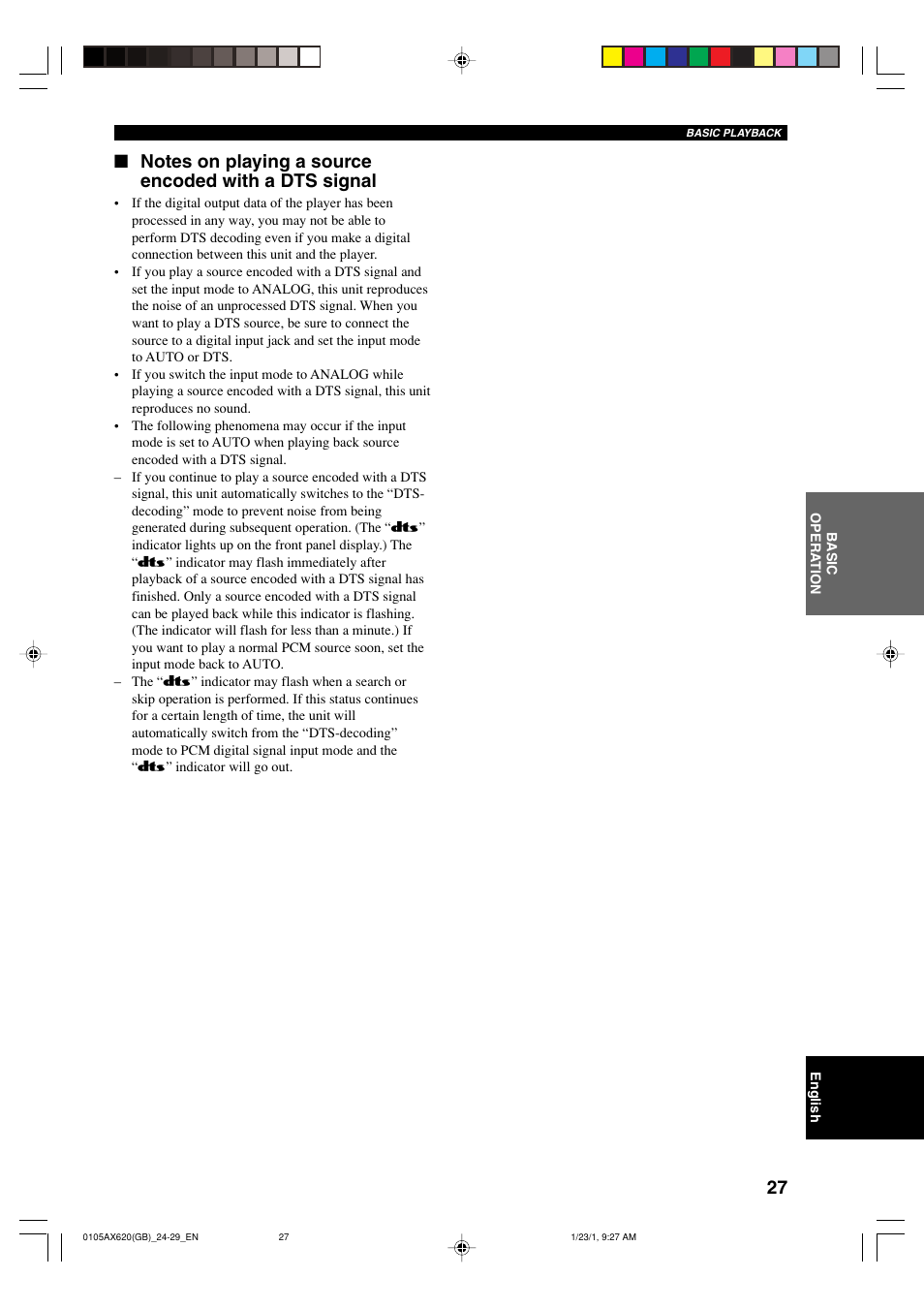 Yamaha DSP-AX620  EN User Manual | Page 29 / 73