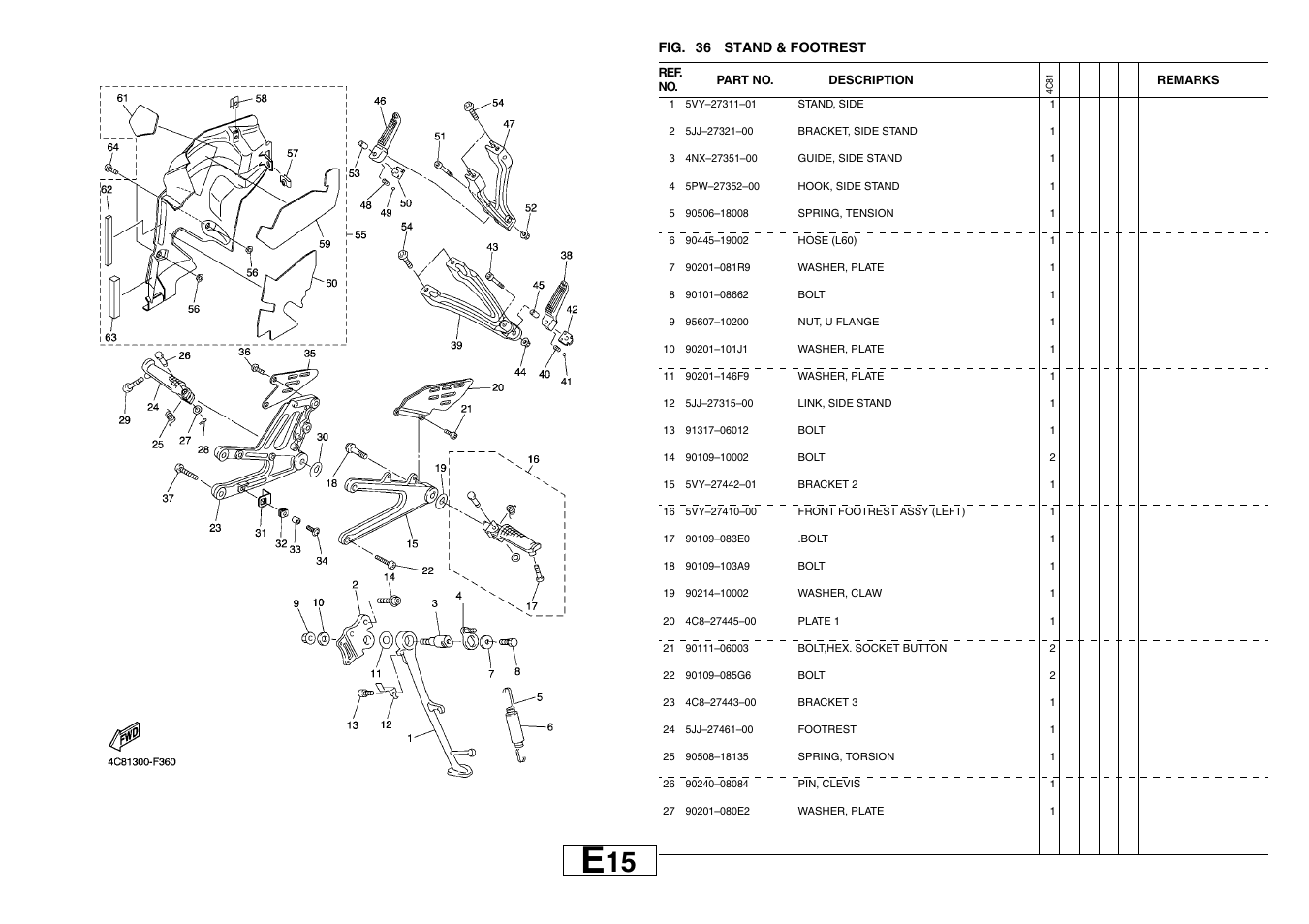 Yamaha YZF-R1(4C81) User Manual | Page 62 / 89