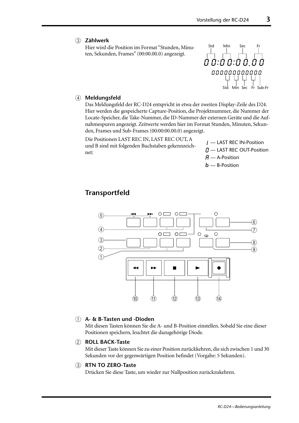 Transportfeld | Yamaha RC-D24 User Manual | Page 30 / 62