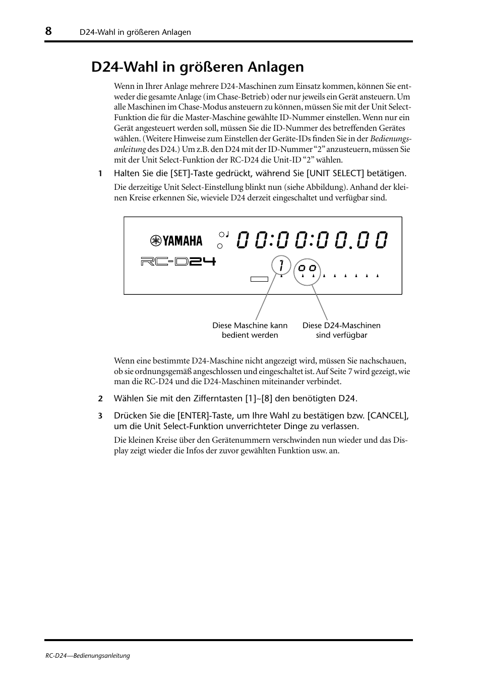 D24-wahl in größeren anlagen | Yamaha RC-D24 User Manual | Page 35 / 62