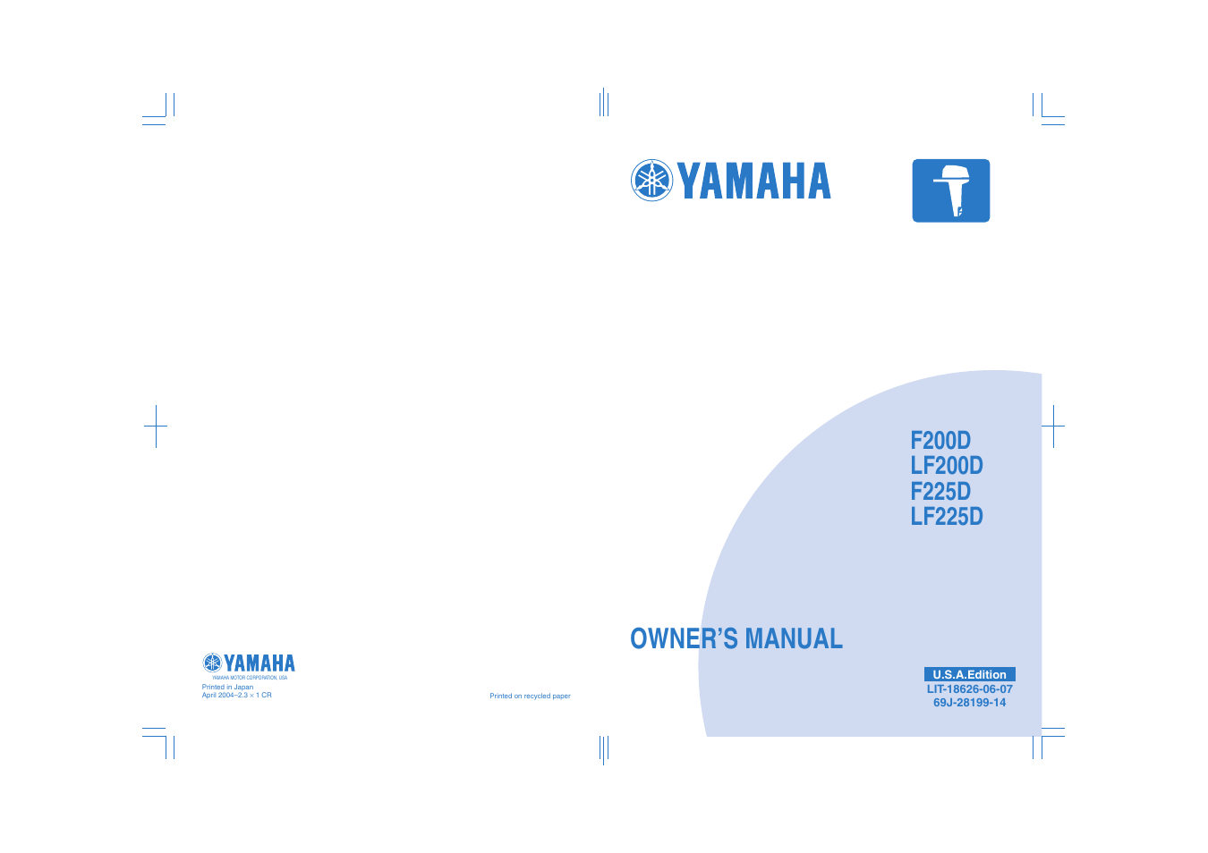 Yamaha F225D User Manual | 81 pages