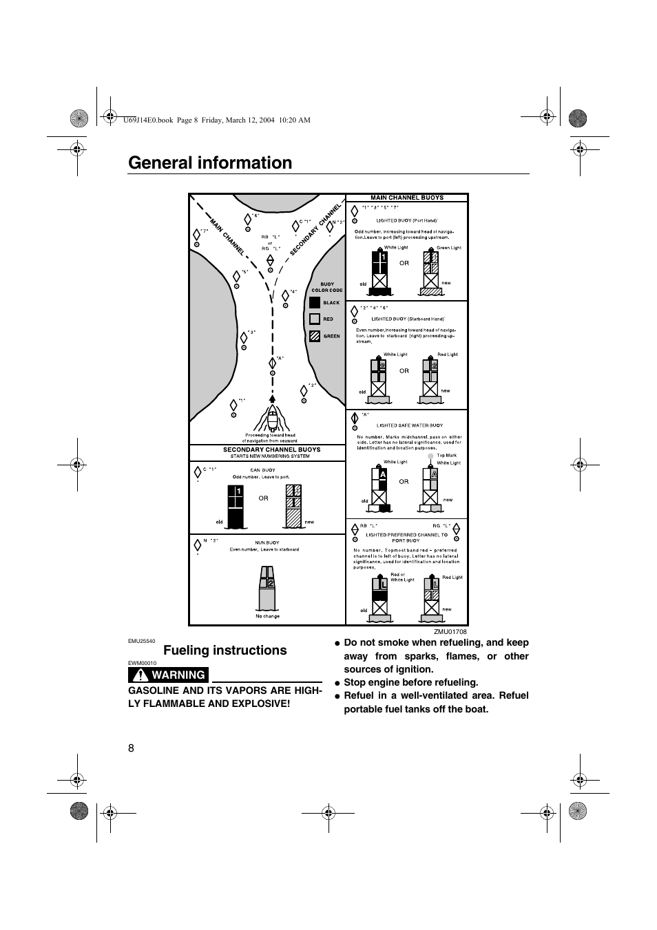 Fueling instructions, General information | Yamaha F225D User Manual | Page 14 / 81