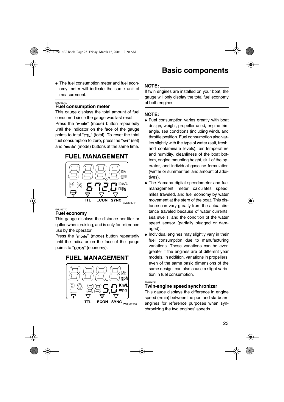 Synchronizer, Basic components | Yamaha F225D User Manual | Page 29 / 81