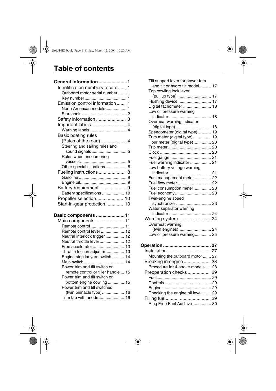 Yamaha F225D User Manual | Page 4 / 81