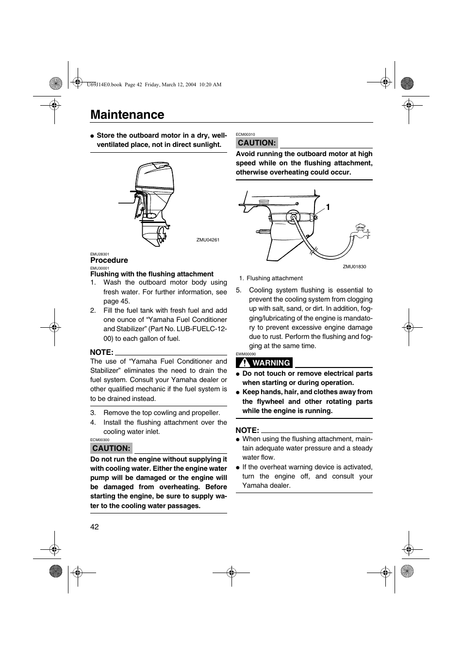 Procedure, Maintenance | Yamaha F225D User Manual | Page 48 / 81