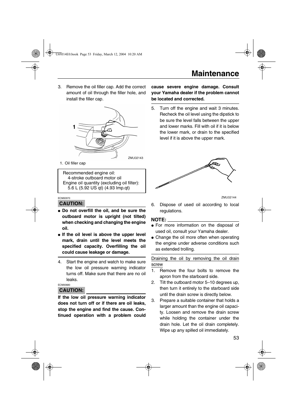 Maintenance | Yamaha F225D User Manual | Page 59 / 81