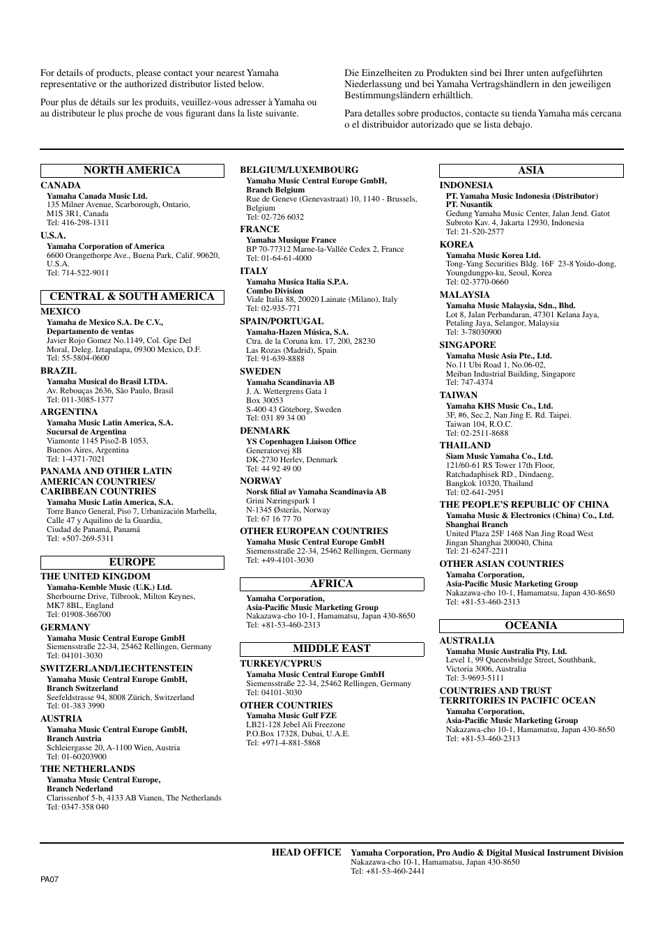 Yamaha AX15W User Manual | Page 5 / 6
