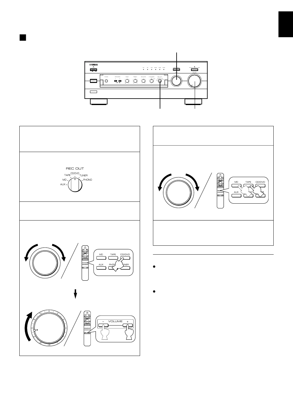 Recording a source to tape (or md), English | Yamaha AX-596 User Manual | Page 15 / 19