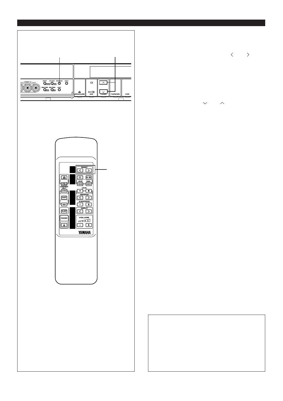 Preset, Button. on the front panel | Yamaha AV1 User Manual | Page 38 / 57