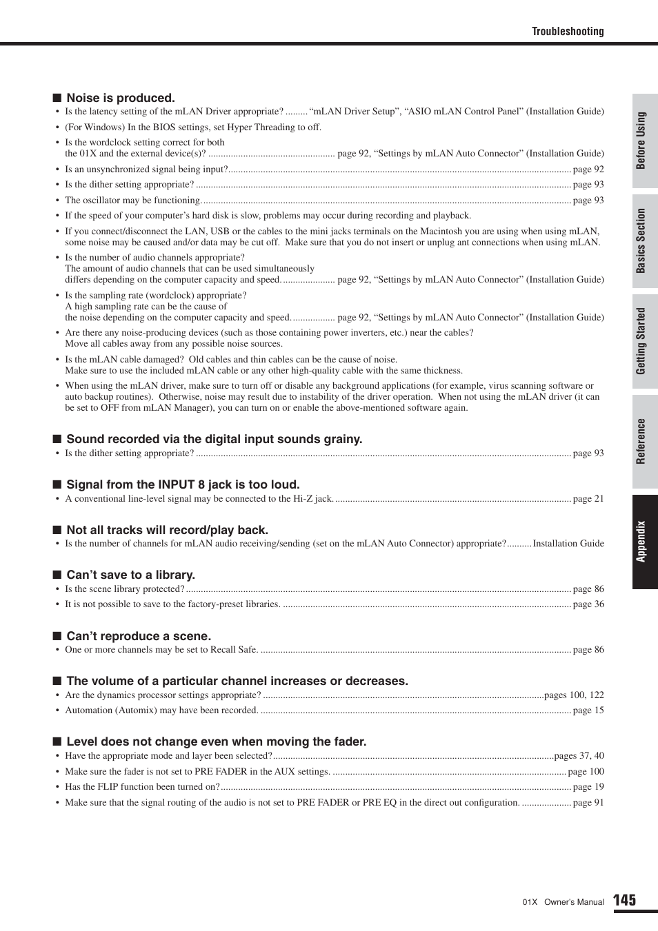 Yamaha DIGITAL MIXING STUDIO 01X User Manual | Page 145 / 156