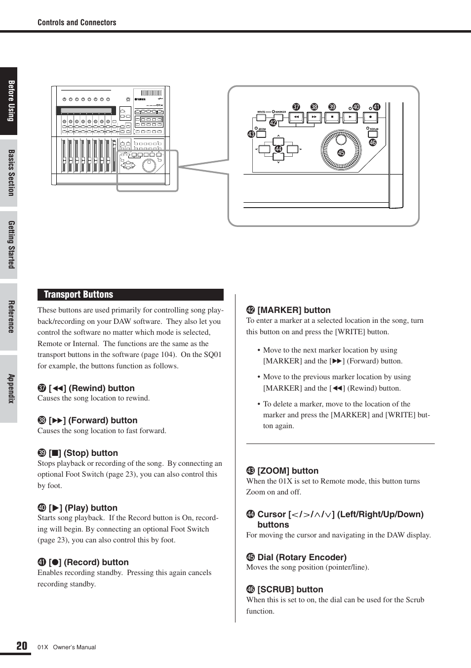 Yamaha DIGITAL MIXING STUDIO 01X User Manual | Page 20 / 156