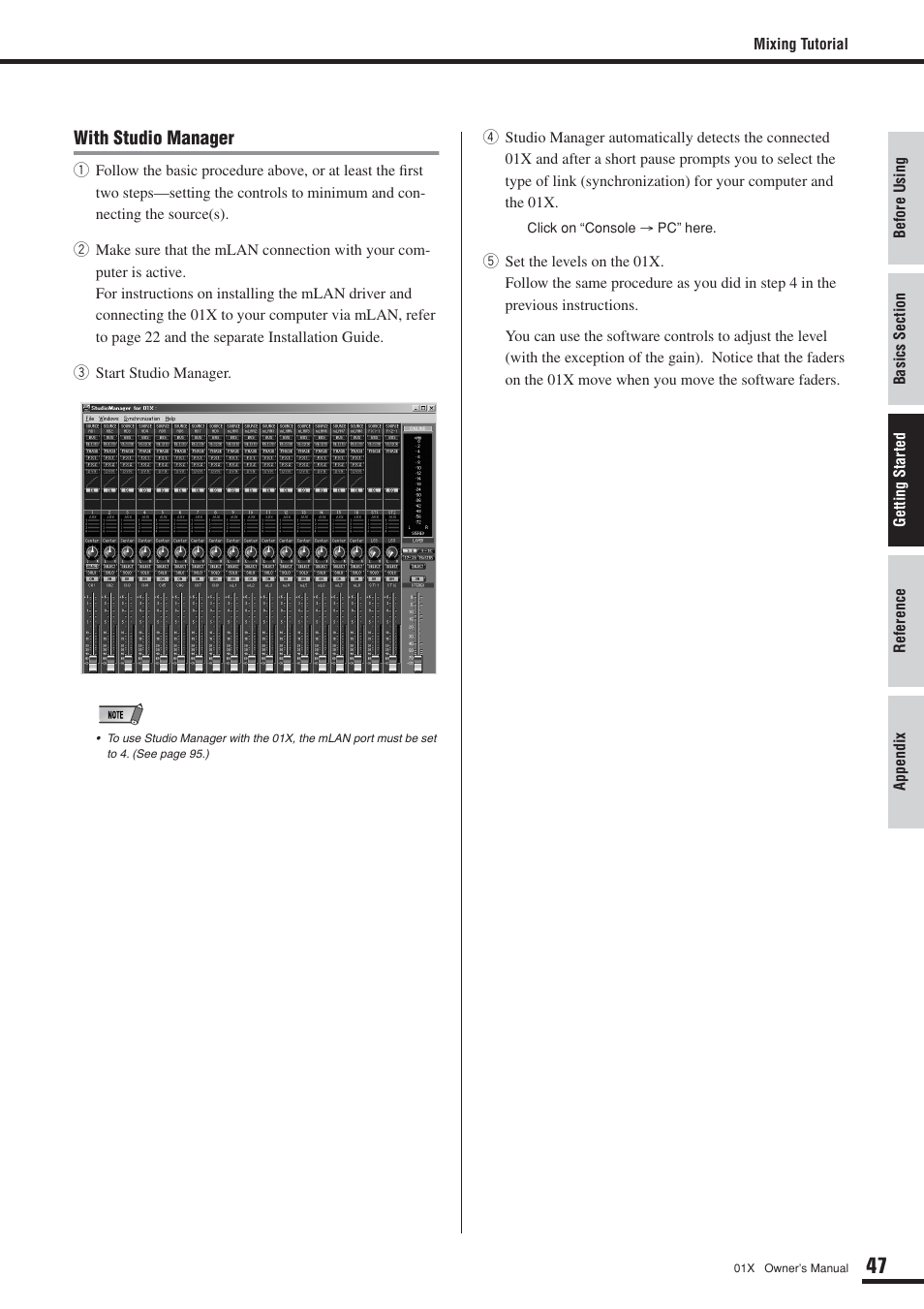 Yamaha DIGITAL MIXING STUDIO 01X User Manual | Page 47 / 156