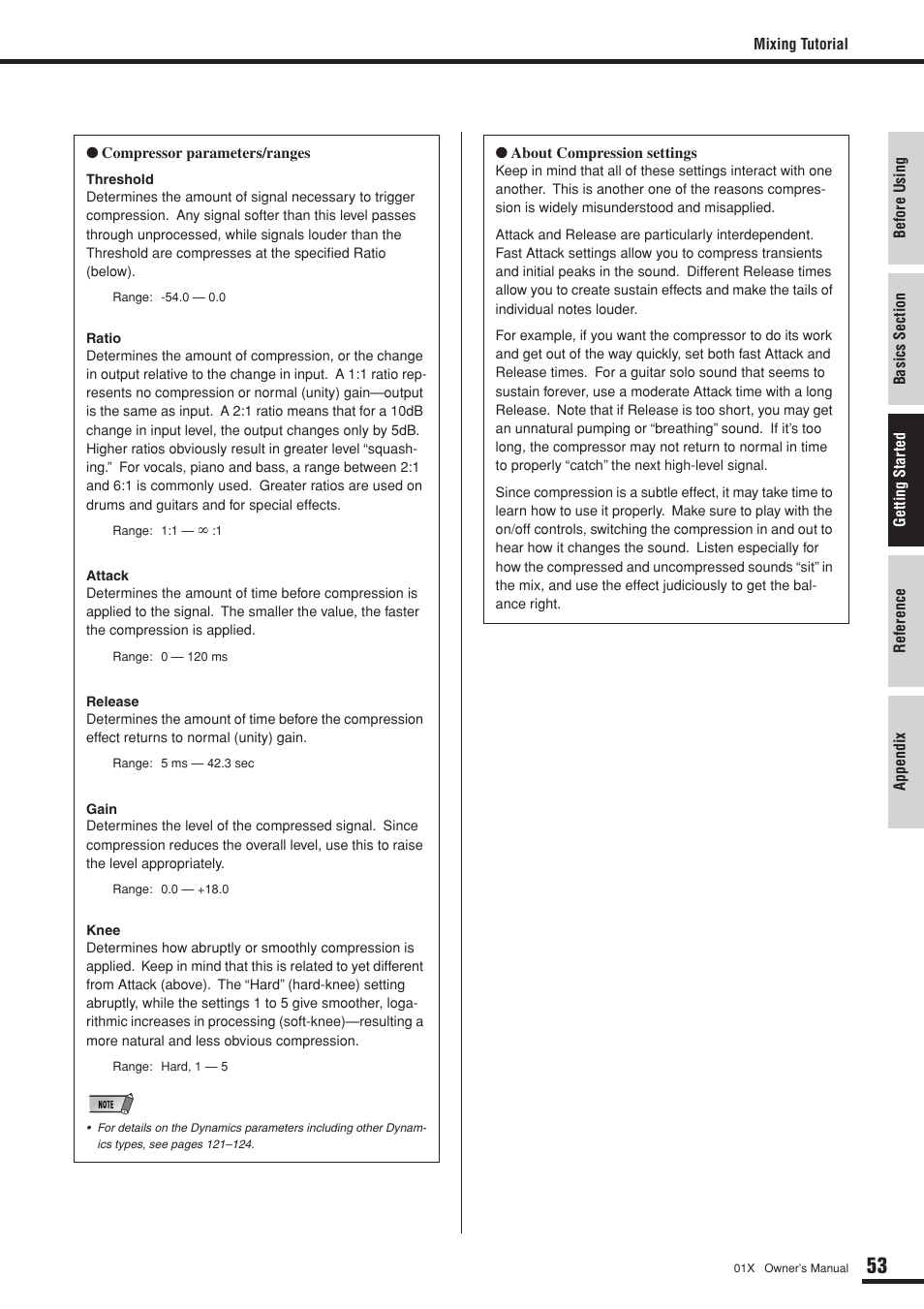 Yamaha DIGITAL MIXING STUDIO 01X User Manual | Page 53 / 156