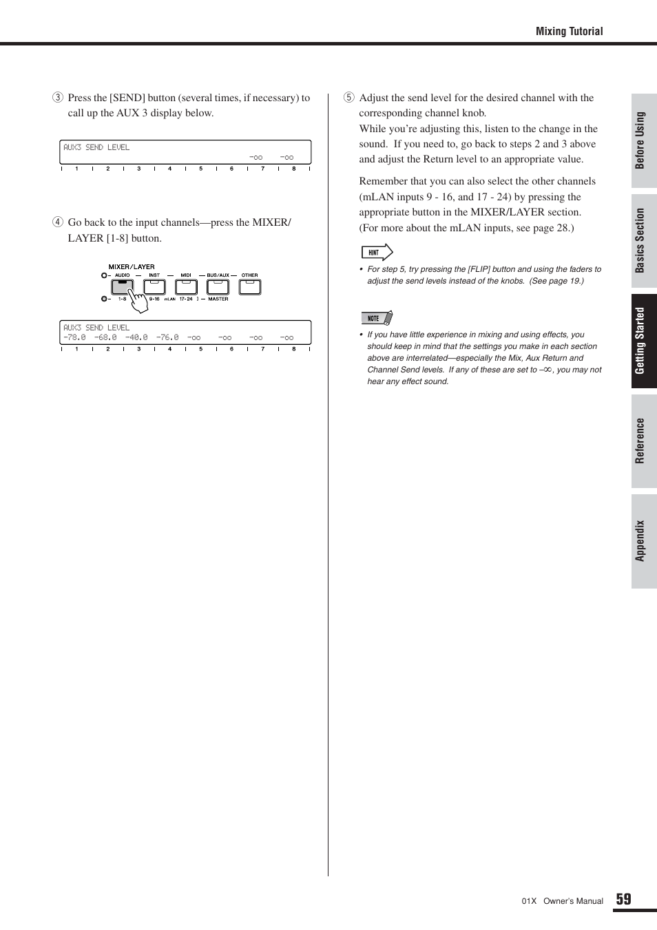 Yamaha DIGITAL MIXING STUDIO 01X User Manual | Page 59 / 156