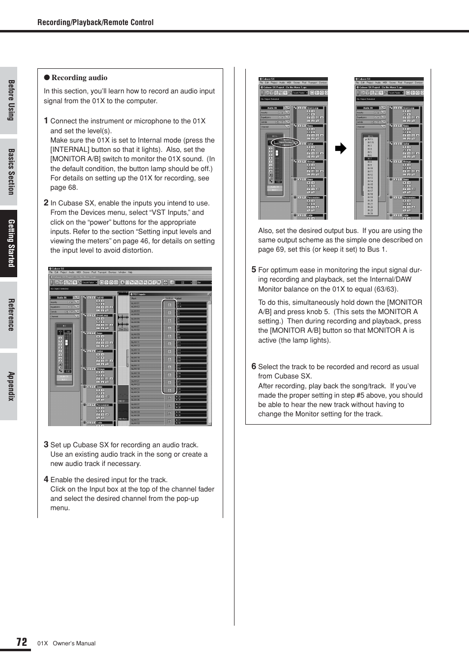 Yamaha DIGITAL MIXING STUDIO 01X User Manual | Page 72 / 156