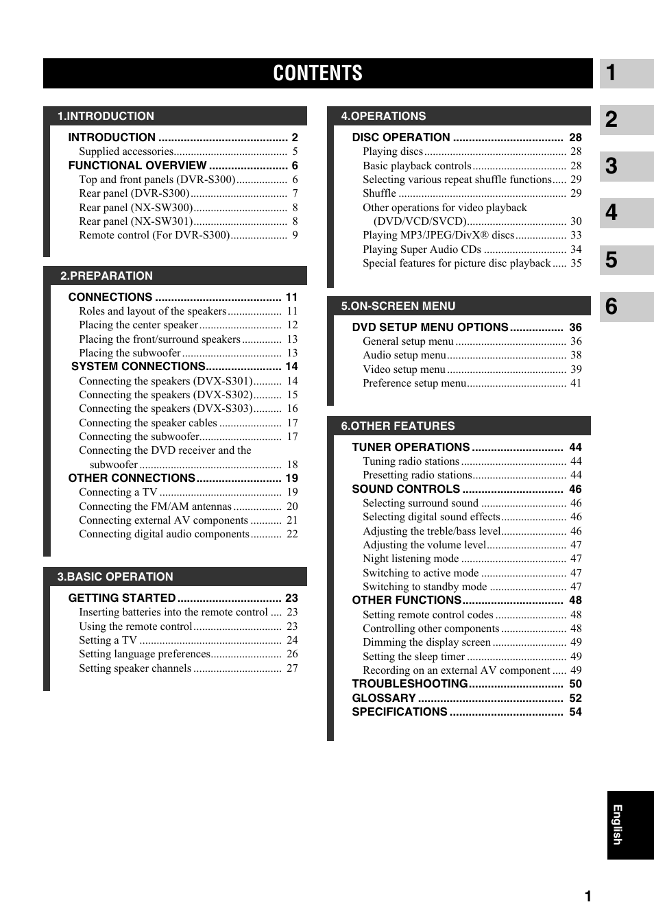 Yamaha DVX-S301 User Manual | Page 6 / 65