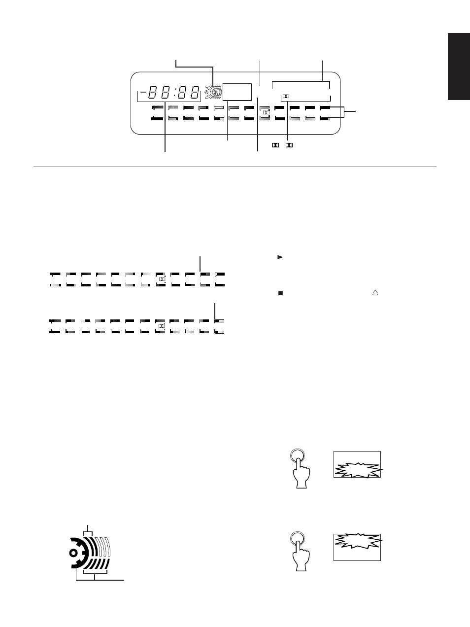 English, Three head system, Setting the recording level (in step 3) | Linear time tape counter, Tape remain indicator | Yamaha KX-10 User Manual | Page 9 / 16