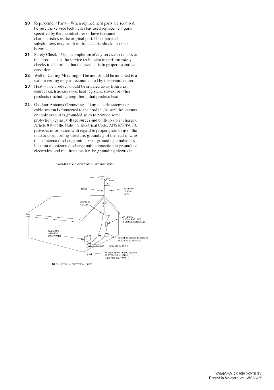 Yamaha RX-497 User Manual | Page 53 / 53