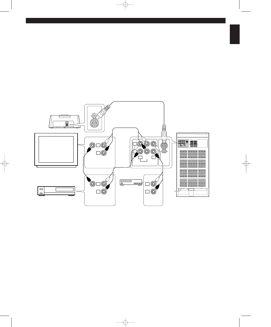 Through, Mark front, Front | Mark system connector | Yamaha AV-S7 User Manual | Page 17 / 29