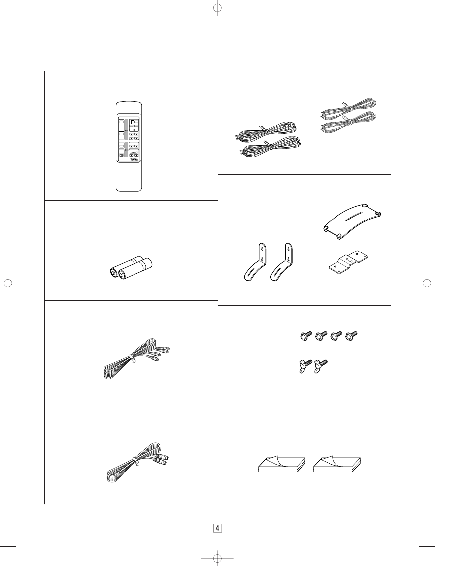 Supplied accessories, Accessoires fournis | Yamaha AV-S7 User Manual | Page 4 / 29