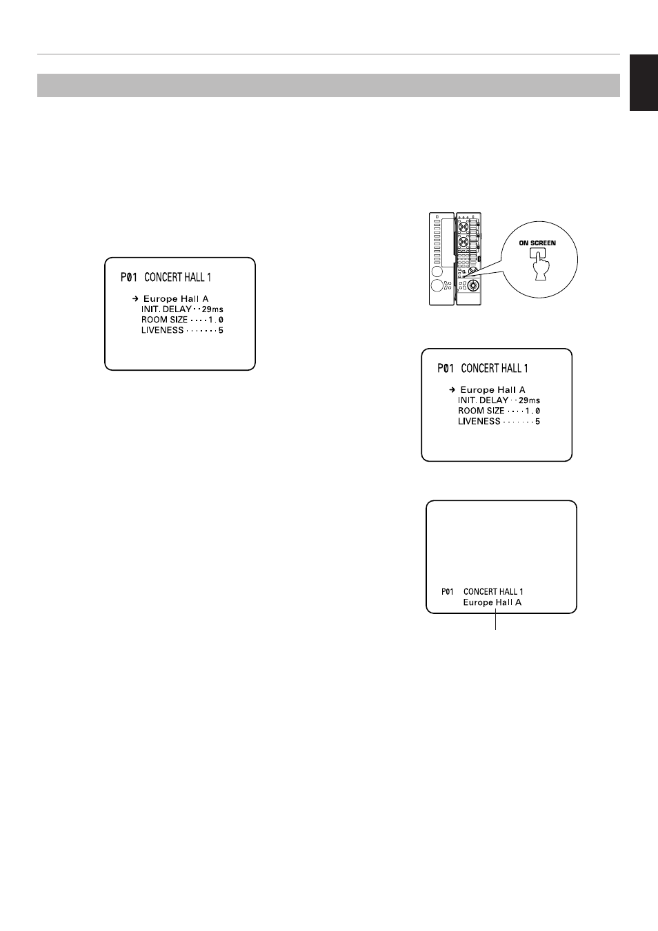 On screen display, Selecting a type of display, English | Yamaha DSP-A2 User Manual | Page 27 / 78