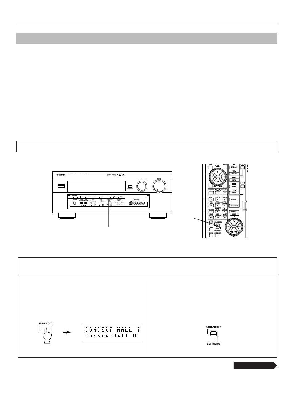 Using digital sound field processor (dsp), Continued, Vcr 2 video aux | Vcr 1 tv/dbs phono tuner cd dvd/ld source tape/md, Basic operation | Yamaha DSP-A2 User Manual | Page 42 / 78